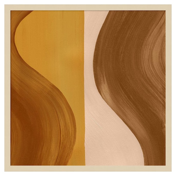 Amanti Art Wavy Clay II by Grace Popp 25 in. W x 25 in. H. Wood Framed Wall Art Print Framed in Brown