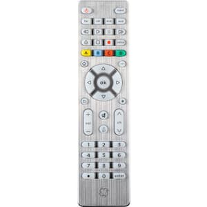 4-Device Backlit Universal Remote Control in Brushed Silver