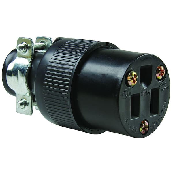 Pass & Seymour 15 Amp 125-Volt NEMA 5-15R Rubber Connector with Vinyl Cord Clamp