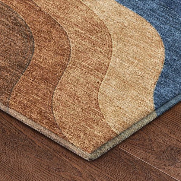 Mayfield Premium Machine Washable Abstract AMF2468 Paprika 8 ft. x 10 ft. Area Rug