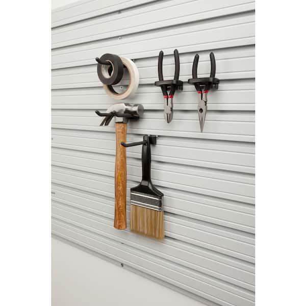 Rubbermaid Fast Track Garage Storage Wall Mounted 2-Handle Hook, 2 Piece 