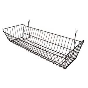 24 in. W x 10 in. D x 5 in. H Black Double Sloping Wire Basket (Pack of 6)