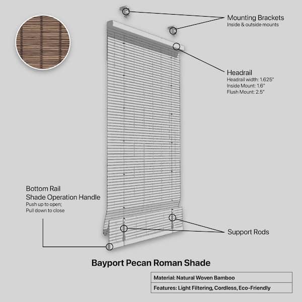 Home Decorators Collection Bayport Pecan Light Filtering Cordless