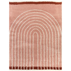 Oaklynn Pink 5 ft. x 7 ft. Contemporary Shag Area Rug