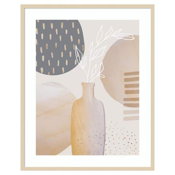 Amanti Art Mid Century Floral II by Andrea Haase 33 in. W x 41 in. H. Wood Framed Wall Art Print Framed in Brown