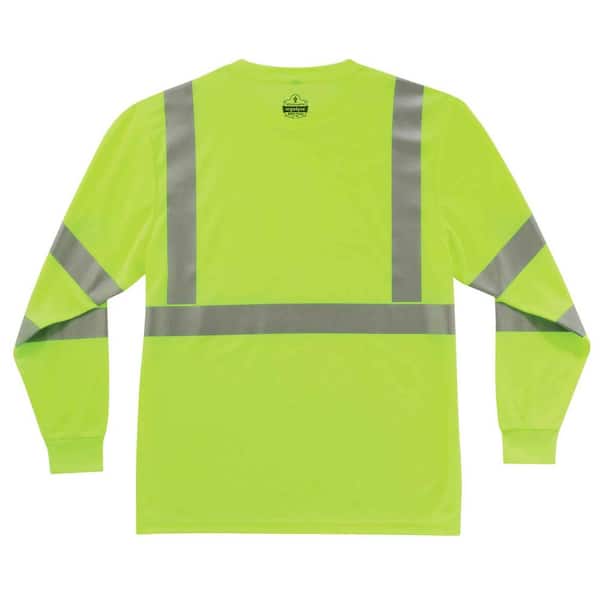 【HI FI FNK】Stressed Vintage Longsleeve Ergodyne 4XL Hi Vis Lime Long Sleeve T-Shirt 8391 - The Home