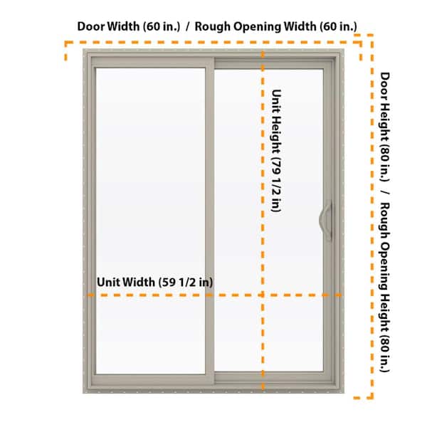JELD-WEN 60 in. x 80 in. V-2500 Desert Sand Vinyl Right-Hand