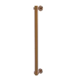 18 in. Center-to-Center Refrigerator Pull with Groovy Aents in Brushed Bronze