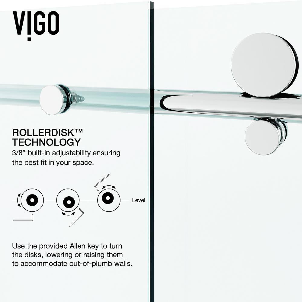 Elan E-Class Frameless Chrome Sliding Shower Door with Clear Glass