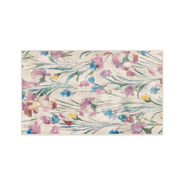 Machine Washable Rug with Standard Pad - Abeline Multicolor 3 ft. x 5 ft.