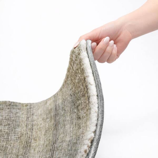 Dream Shag Premium Machine Washable Abstract ADS820 Khaki 10 ft. x 14 ft. Area Rug