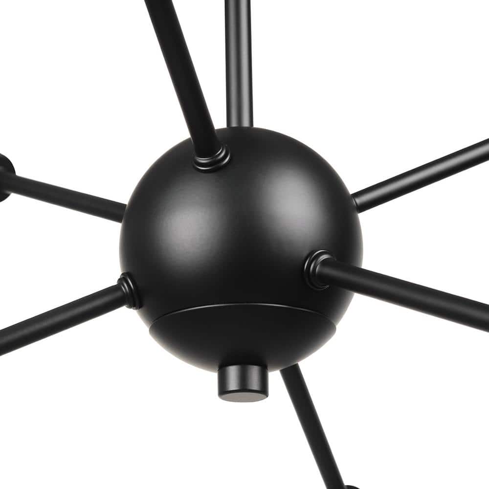 Emmanuelle Matte Black 6-Light Semi-Flush Mount Ceiling Light