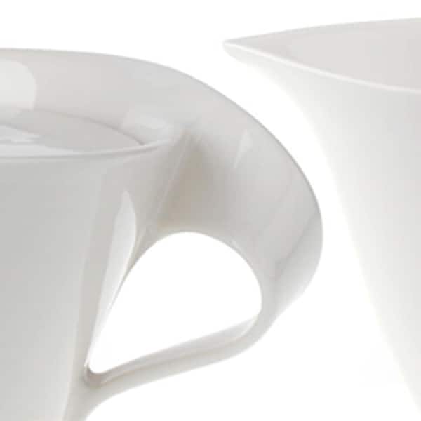 Villeroy & Boch New Wave 2-Piece White Porcelain Sugar and Creamer