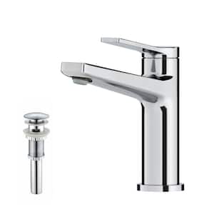 Indy Single Hole Single-Handle Bathroom Faucet with Pop-Up Drain with Overflow in Chrome