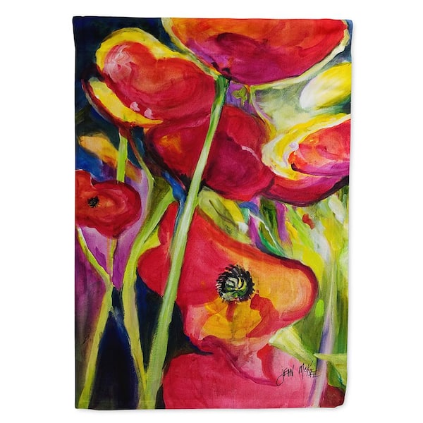 Caroline's Treasures 28 in. x 40 in. Polyester Poppies Flag Canvas House Size 2-Sided Heavyweight
