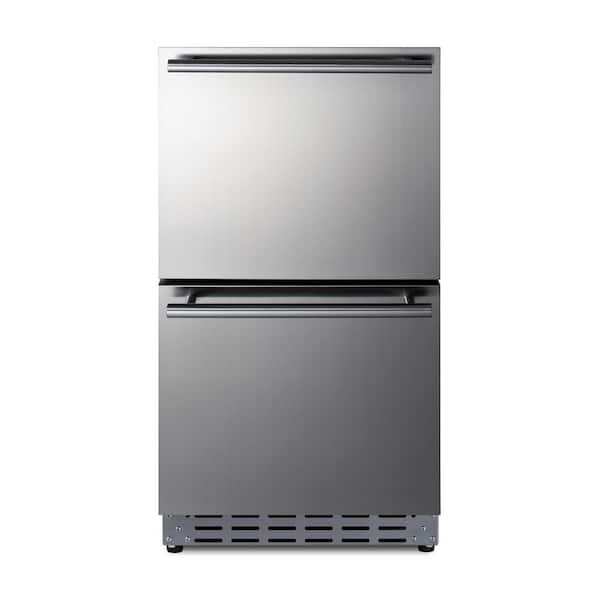 3.4 cu. ft. Double Drawer Standard Refrigerator in Stainless Steel, ADA Compliant