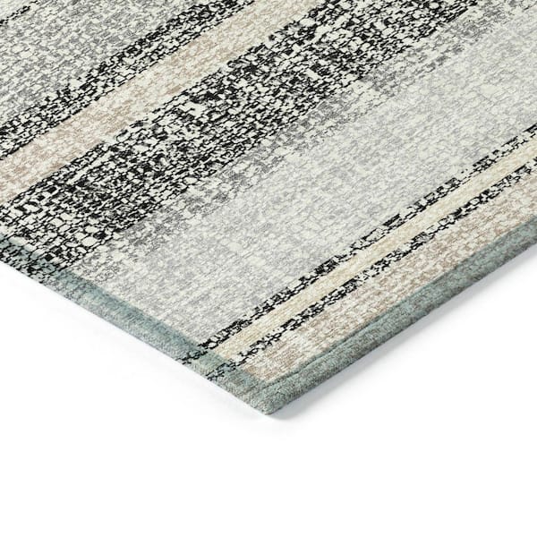 Chantille Machine Washable Indoor/Outdoor Abstract ACN2122 Black 5 ft. x 7 ft. 6 in. Area Rug