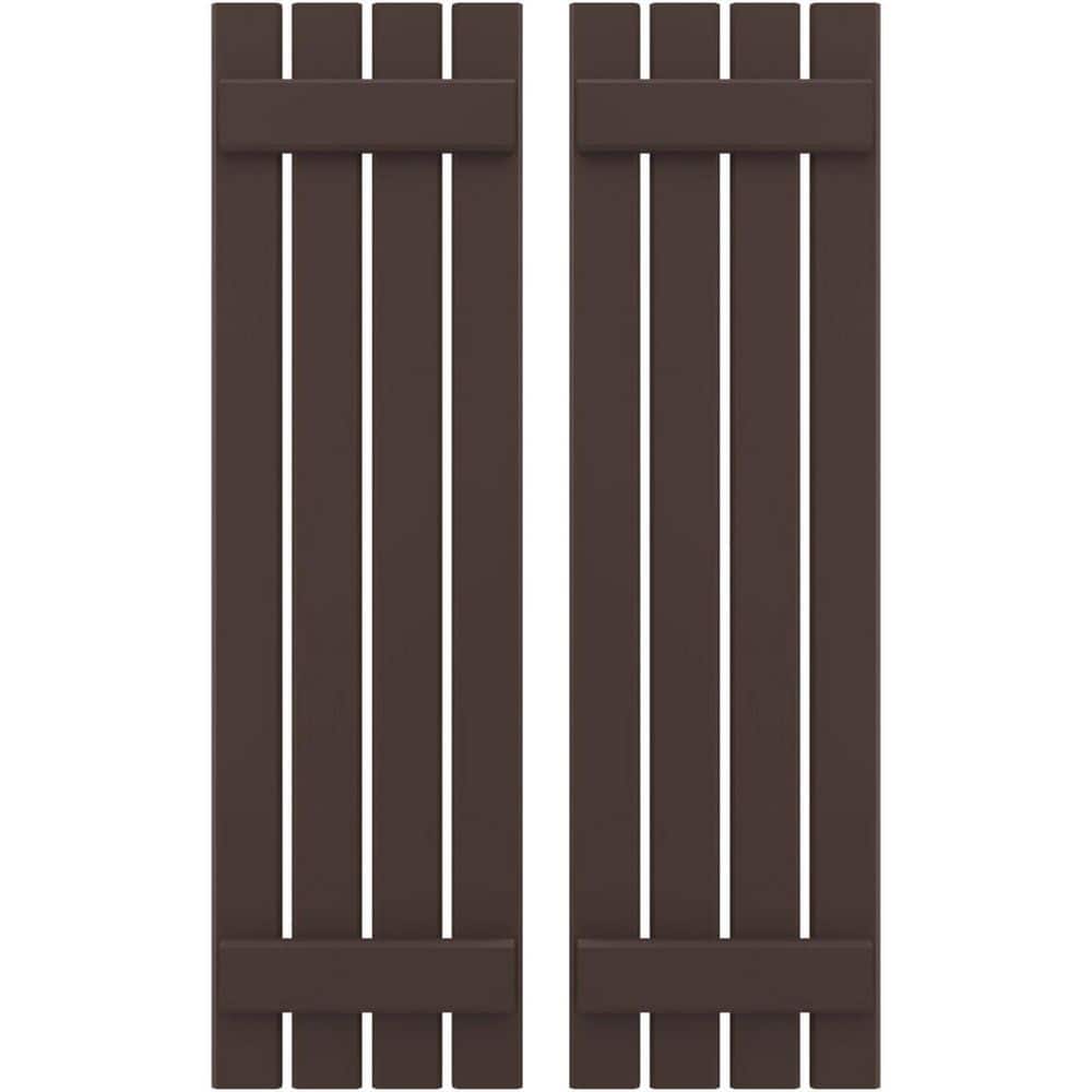 15-1/2 in. W x 32 in. H Americraft 4-Board Exterior Real Wood Spaced Board and Batten Shutters in Raisin Brown price history on PriceWatchPro