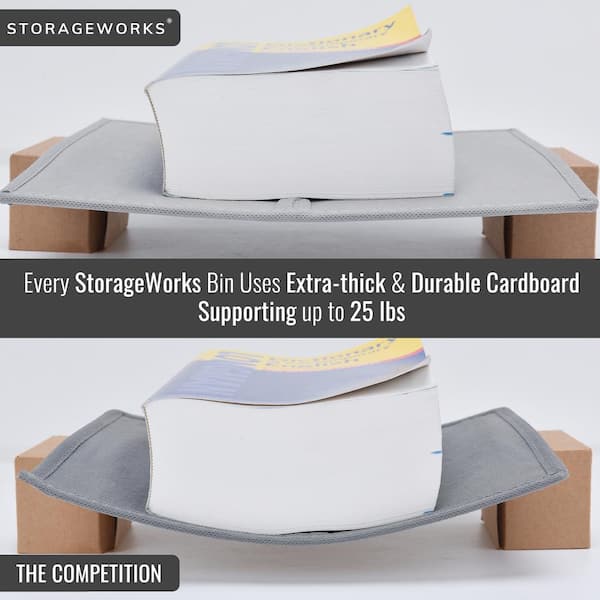 StorageWorks Foldable Fabric Storage Bins with Lids and Handles