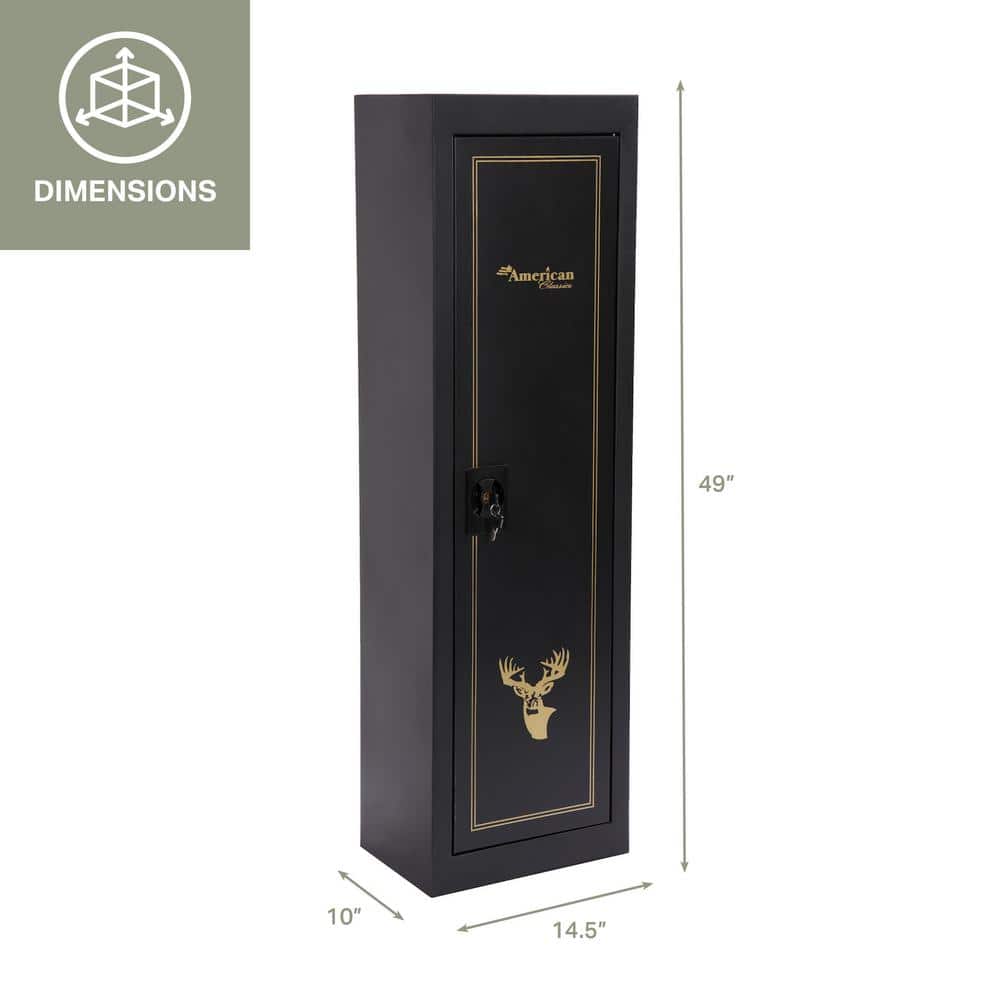 Black 49" Heavy-Duty Metal 5-Gun Security Cabinet