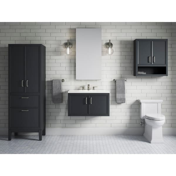 KOHLER Winnow 30.12in. Single Sink Freestanding Slate Grey Bath Vanity with White Quartz Top Assembled