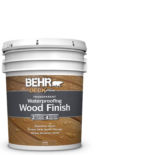 BEHR DECKplus 5 Gal. Natural Clear Transparent Waterproofing Exterior Wood Finish