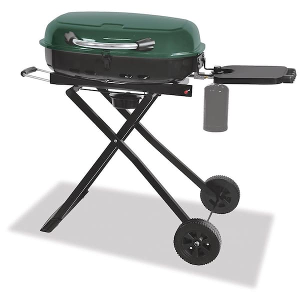 GrillBoss 1-Burner Portable Folding LP Gas Gas Grill in Green with Push-Button Ignition