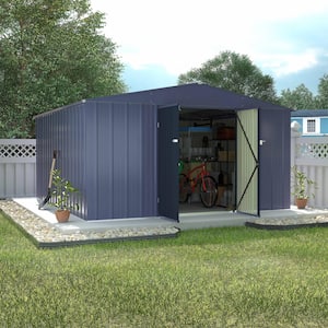 10 ft. W x 12 ft. D Outdoor Metal Storage Shed in Gray (120 sq. ft.)
