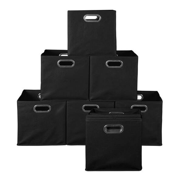 Regency HDCHTOTE12PKBK 12 in. H x 12 in. W x 12 in. D Black Fabric Cube Storage Bin 12-Pack