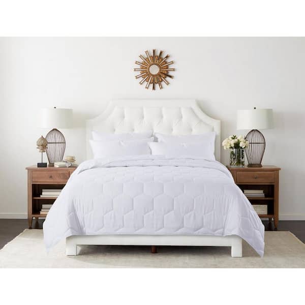 St. James Home Honeycomb Stitch White Microfber Twin Blanket