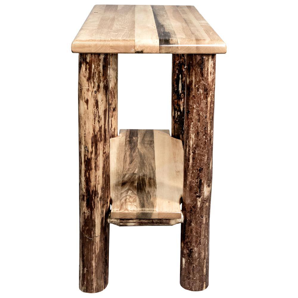 Glacier Country Hand-Crafted Lodge Pole Pine Chairside End Table