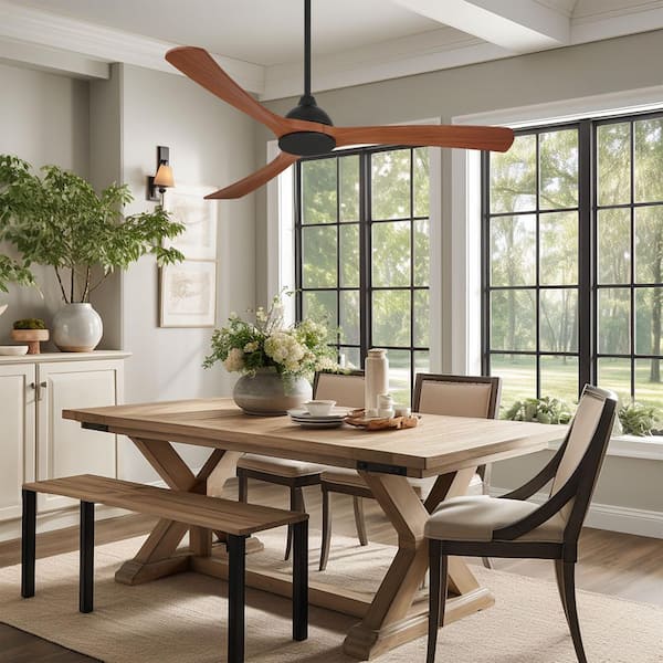 Spiral Breeze 60 in. Indoor/Outdoor Matte Black Ceiling Fan with Remote Included