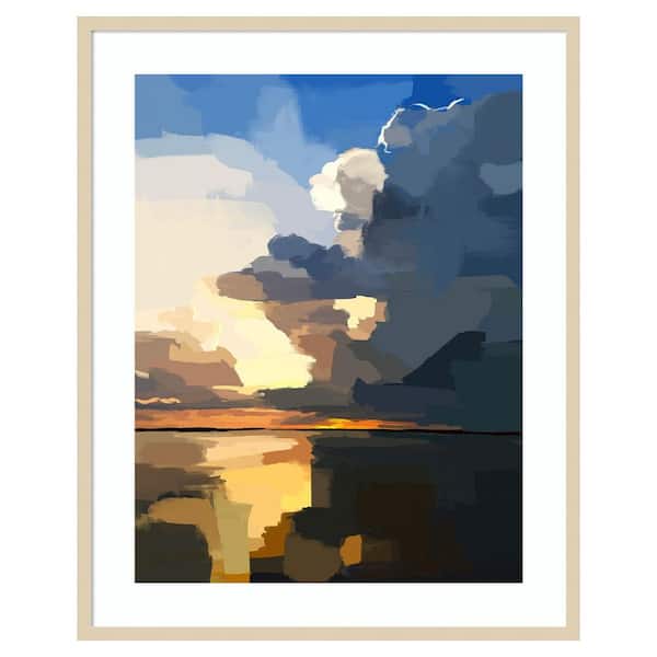 Amanti Art Abstract Seascape I by Emily Kalina 1 Piece Framed Giclee Nature Art Print 41 in. x 33 in.