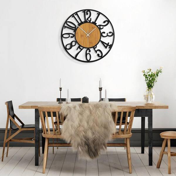 22 Inch Modern Large Colorful Wall Clock - Silent Non-Ticking, Battery Operated Sun Clock, Retro Starburst Ball Mid Century Home Decor