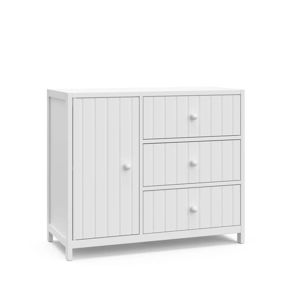 White GREENGUARD Certified 3-Drawer Combo Nursery Dresser