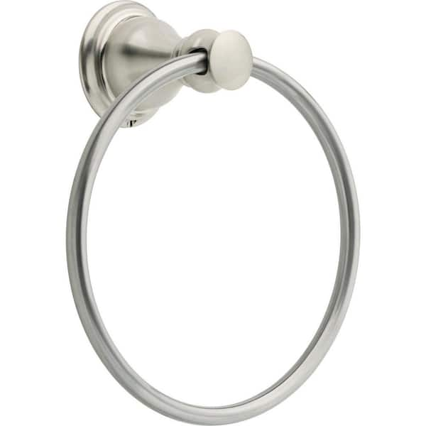 Delta Aubrey Wall Mount Round Closed Towel Ring Bath Hardware Accessory in Brushed Nickel