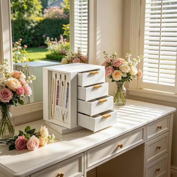ilemong Jewelry Box 360° Rotating Jewelry Organizer Vertical