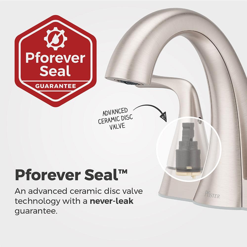 Spot Defense Brushed Nickel 4-Inch Centerset Bathroom Faucet