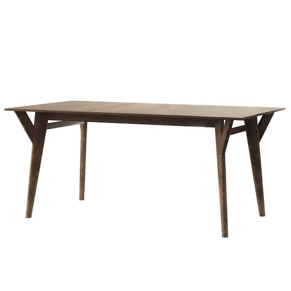 Unbranded Retro Mid Century 55 in. Rectangular Brown Wooden Dining Table (6-Person)