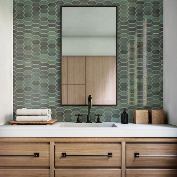 Daltile Miramo Reef 12 in. x 11 in. Glazed Ceramic Picket Mosaic