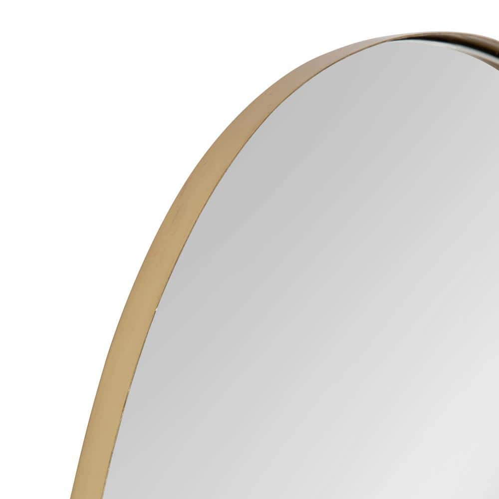 Midcentury Oval Gold Iron Vanity Mirror 24x34.7 Inches