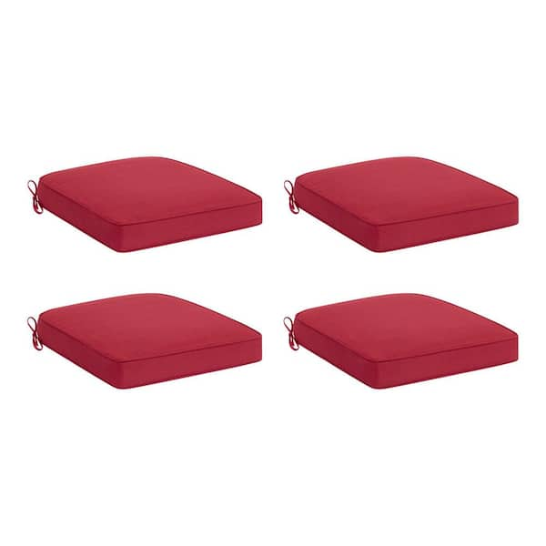 20 in. x 20 in. Outdoor Seat Cushion in Chili (Set of 4)