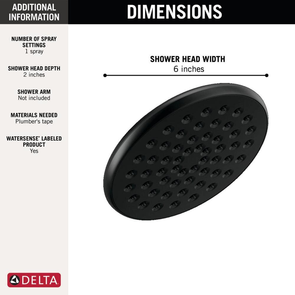 Matte Black Stainless Steel Wall Mounted Rain Shower Head