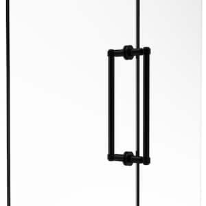 Contemporary 12 in. Back to Back Shower Door Pull in Matte Black
