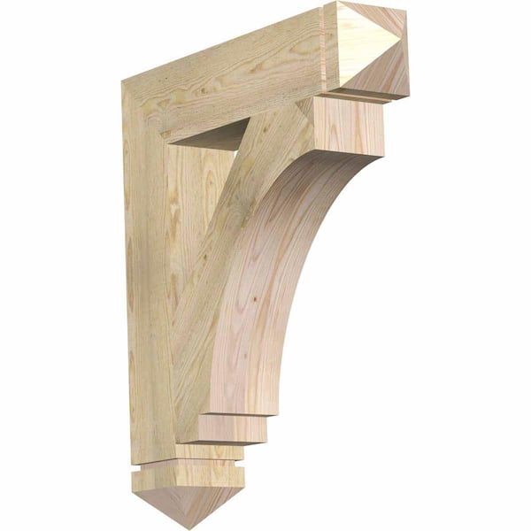 Ekena Millwork 6 in. x 34 in. x 30 in. Douglas Fir Imperial Arts and Crafts Rough Sawn Bracket
