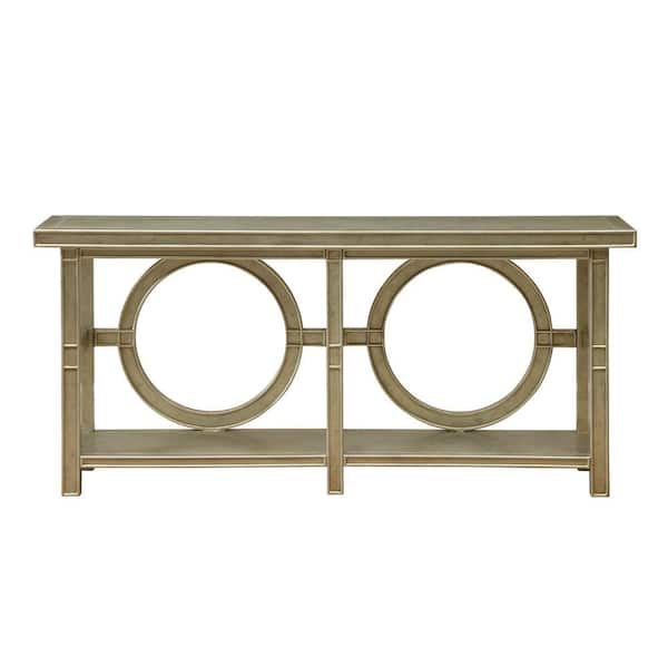 Coast To Coast Accents Starshine 69 in. Champagne Metallic Wooden Console Table