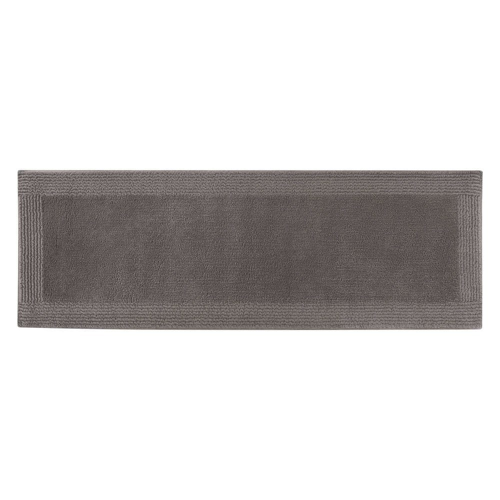 Gray Cotton Tufted Reversible Bath Rug Set