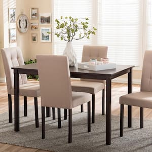 Andrew 9-Grids 5-Piece Beige Fabric Upholstered Dining Set