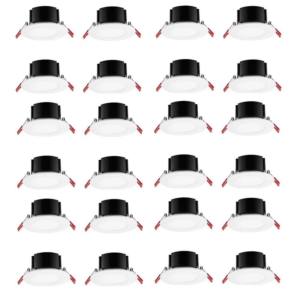 Commercial Electric Box on Top Integrated LED 4 in Round Canless Recessed Light for Kitchen Bathroom Livingroom, White Soft White 24-Pack 91514-VB4 Sansujyuku sansujyuku.com
