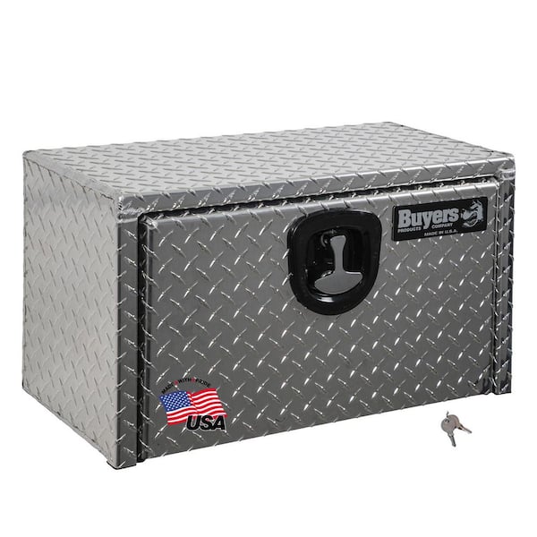 BUYERS PRODUCTS 14 in. x 12 in. x 18 in. Diamond Plate Tread Aluminum Underbody Truck Tool Box